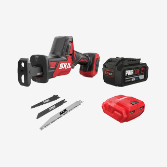 Пила сабельная аккумуляторная бесщеточная, SKIL 3475 CA Compact + аккумулятор 5 Ah + USB адаптер, промо-комплект (SW1E3475CA+BR1E3105AA+VA1E3162CA)