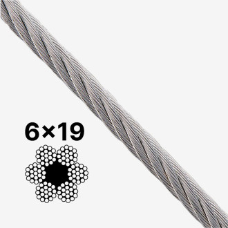 Трос 6x19 DIN 3060 білий цинк