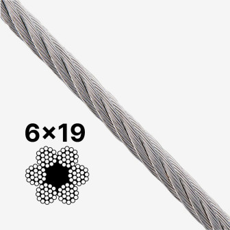 Трос 6x19 DIN 3060 білий цинк Трос 6x19 DIN 3060 білий цинк