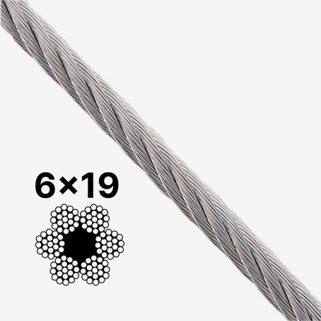 Трос 6x19 DIN 3060 белый цинк