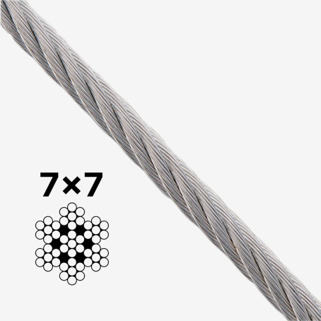 Трос 7x7 DIN 3055 нержавеющая сталь A4