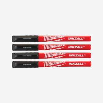 Набір ручек Fine Tip InkZAll MILWAUKEE, чорний, (4шт) Набір ручек Fine Tip InkZAll MILWAUKEE, чорний, (4шт)