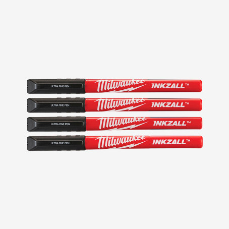 Набір ручек Fine Tip InkZAll MILWAUKEE, чорний, (4шт)