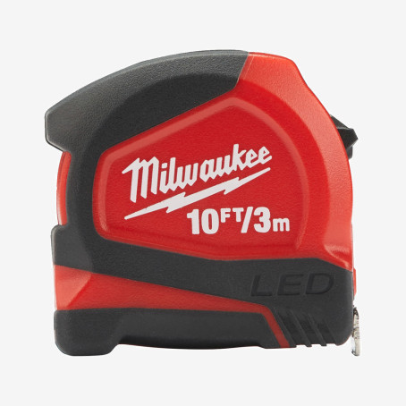 Рулетка метрична MILWAUKEE з LED підсвіткою, 3м, (12мм)
