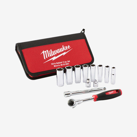 Набір головок метричних 3/8'' MILWAUKEE з храповиком, (12шт)