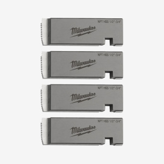 Плашки для нарізання різблення MILWAUKEE, PTR2D 1/2'' - 3/4'' BSPT NPT HSS (4шт)