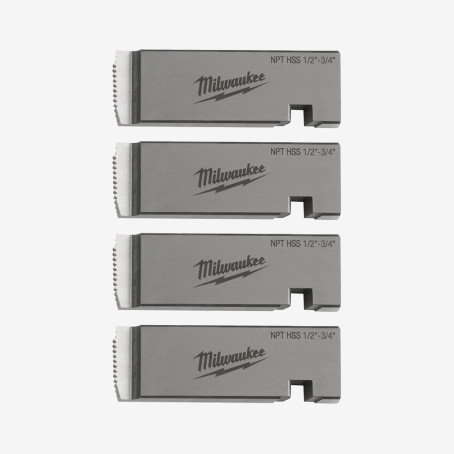 Плашки для нарізання різблення MILWAUKEE, PTR2D 1/2'' - 3/4'' BSPT NPT HSS (4шт)