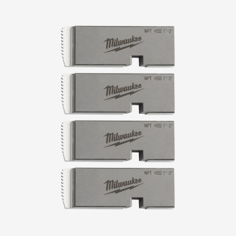Плашки для нарезания резьбы MILWAUKEE, PTR2D 1'' - 2'' BSPT NPT HSS (4шт)