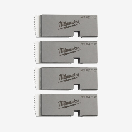 Плашки для нарізання різблення MILWAUKEE, PTR2D 1'' - 2'' BSPT NPT HSS (4шт)
