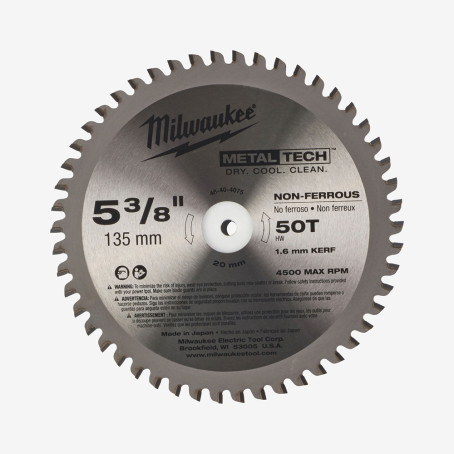 Диск пильный по металлу MILWAUKEE, Ø135х20мм, 50 зуб.