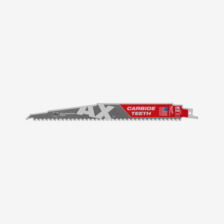 Полотно для сабельных пил AX CARBIDE MILWAUKEE, 230мм/5мм, (древесина с гвоздями)