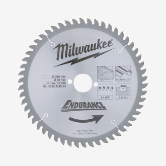 Диск пиляльний MILWAUKEE, Ø210/30мм, 54 зуб.