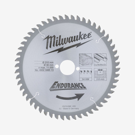 Диск пиляльний MILWAUKEE, Ø210/30мм, 54 зуб.
