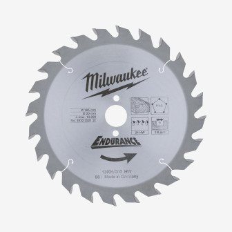 Диск пиляльний MILWAUKEE, Ø165/20мм, 24 зуб.