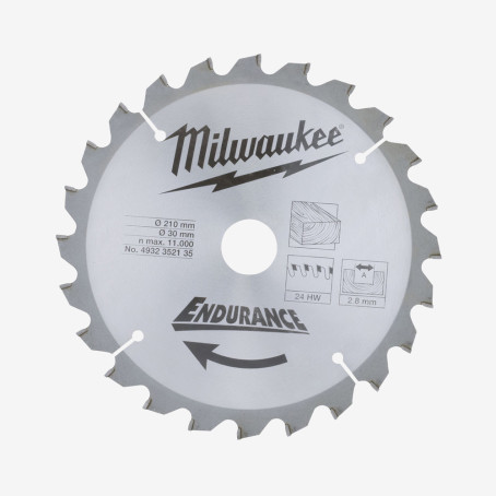 Диск пиляльний MILWAUKEE, Ø210/30мм, 24 зуб.