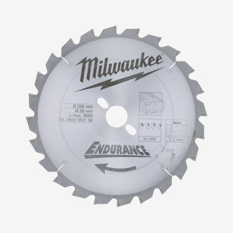 Диск пильный MILWAUKEE, Ø250/30мм, 24 зуб.