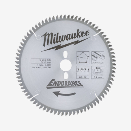 Диск пильный MILWAUKEE, Ø250/30мм, 80 зуб.