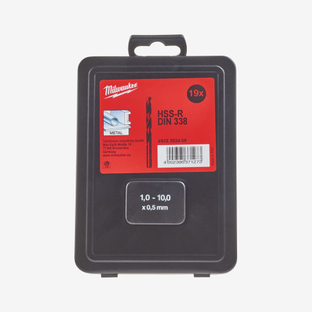 Набор сверл по металлу HSS-R MILWAUKEE DIN338, (19шт)
