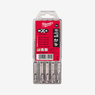 Набір бурів SDS-PLUS MX4 MILWAUKKEE, (5шт)