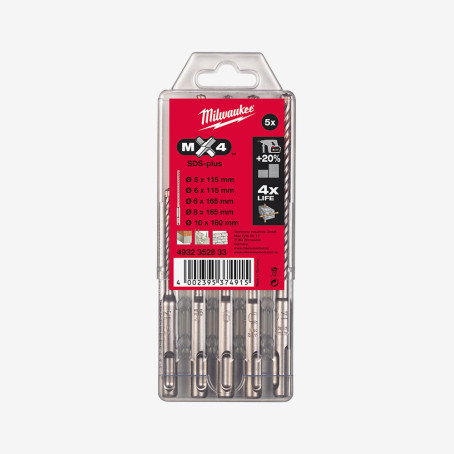 Набір бурів SDS-PLUS MX4 MILWAUKKEE, (5шт)