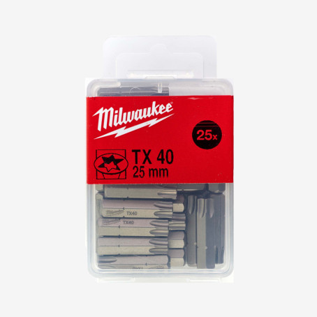 Біта MILWAUKEE, TX40, 25мм, (25шт)