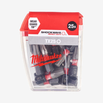 Біта SHOCKWAVE MILWAUKEE, TX25, 25мм, (25шт)