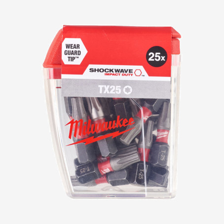 Бита SHOCKWAVE MILWAUKEE, TX25, 25мм, (25шт)