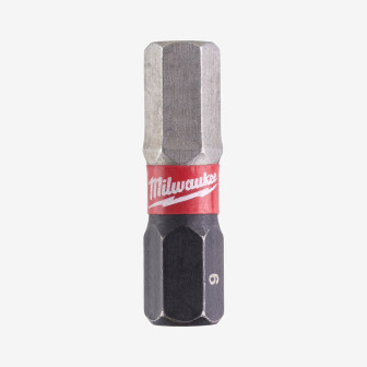 Біта SHOCKWAVE MILWAUKEE, Hex6, 25мм, (2шт)
