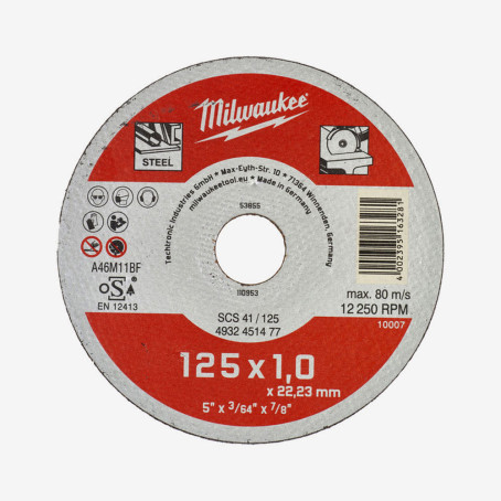 Диск відрізний по металу MILWAUKEE, SCS 41/125х1, Ø125мм, (200шт)