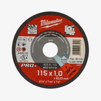 Диск відрізний по металу MILWAUKEE, SCS 41/115х1 PRO+, Ø115 (200шт) Диск відрізний по металу MILWAUKEE, SCS 41/115х1 PRO+, Ø115 (200шт)