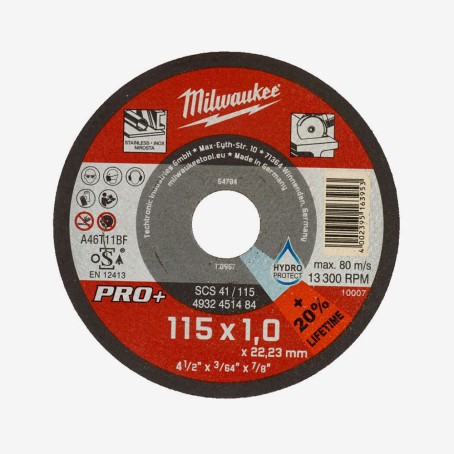 Диск відрізний по металу MILWAUKEE, SCS 41/115х1 PRO+, Ø115 (200шт)