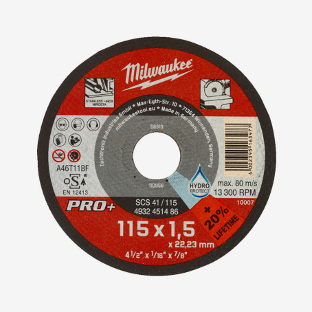 Диск відрізний по металу MILWAUKEE, SCS 41/115х1.5 PRO+, Ø115мм