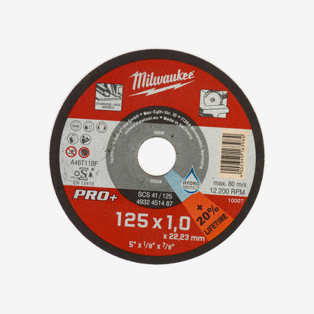 Диск відрізний по металу MILWAUKEE, SCS 41/125х1 PRO+, Ø125 (200шт)