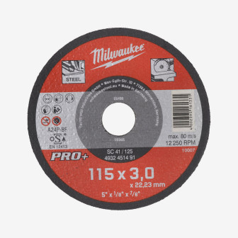 Диск відрізний по металу MILWAUKEE, SC 41/115х3 PRO+, Ø115мм
