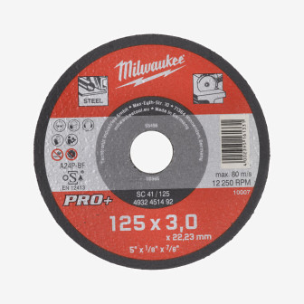 Диск отрезной по металлу MILWAUKEE, SC 41/125х3 PRO+, Ø125мм