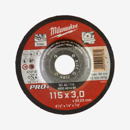 Диск відрізний по металу MILWAUKEE, SC 42/115х3 PRO+, Ø115мм