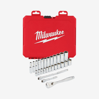 Набір головок метричних 1/4'' MILWAUKEE з храповиком, (28шт)