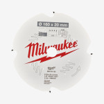 Диск пильный PFTE MILWAUKEE, Ø160х20х2,2мм, 4 зуб., по фиброцементу