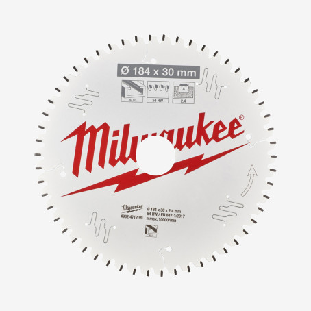 Диск пильный Alu PFTE MILWAUKEE, Ø184х30х2, 4мм, 54 зуб.