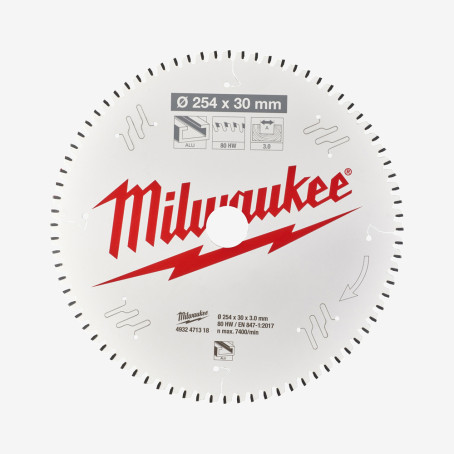 Диск пильный PFTE MILWAUKEE, Ø254/30мм, 80 зуб.