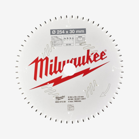 Диск пильный PFTE MILWAUKEE, Ø254x30мм, 60 зуб.