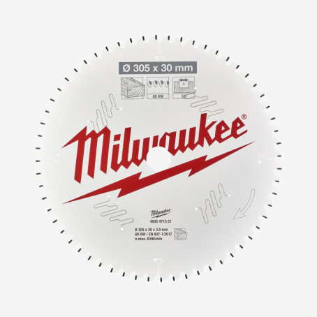 Диск пильный PFTE MILWAUKEE, Ø305х30х3,0мм, 60 зуб.
