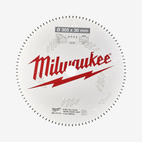 Диск пильный PFTE MILWAUKEE, Ø305х30х3,0мм, 100 зуб.
