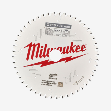 Диск пильный PFTE THIN KERF MILWAUKEE, Ø210х30х2, 8мм, 48 зуб.