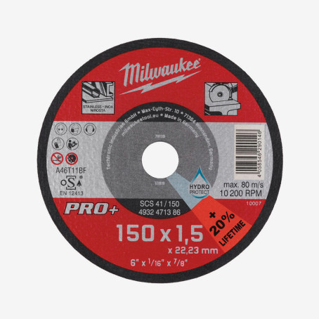 Диск відрізний по металу MILWAUKEE, SCS 41/150х1,5 PRO+, Ø150мм