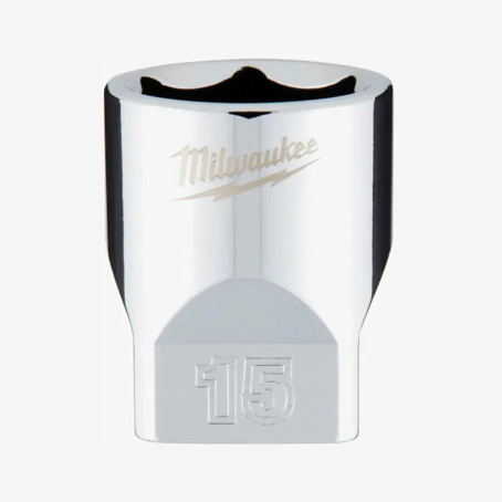 Головка хромированная метрическая 1/4'' MILWAUKEE, 15мм
