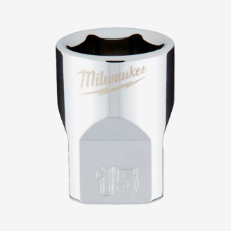 Головка хромована метрична 3/8'' MILWAUKEE, 15мм