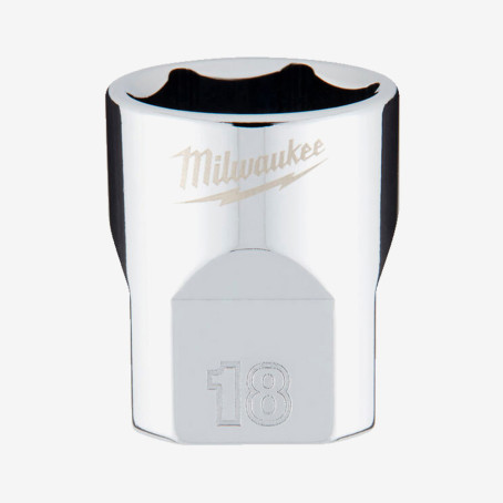Головка хромированная метрическая 3/8'' MILWAUKEE, 18мм
