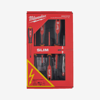 Набір викруток MILWAUKEE VDE діелектричних (5шт); (SL3/SL4/PZ1/PZ2/викрутка-тестер)