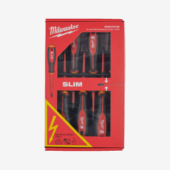 Набір викруток MILWAUKEE VDE діелектричних (7шт); (SL2,5/SL3/SL4/PH2/PZ1/PZ2 /викрутка-тестер)